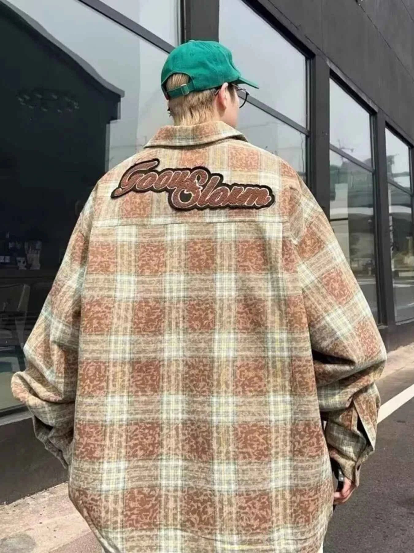Men's Plaid Zip Up Long Sleeve Jacket