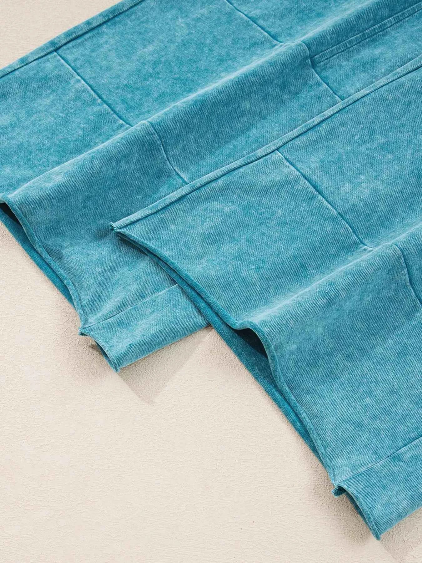 Mineral Wash High Waist Patched Pocket Pants