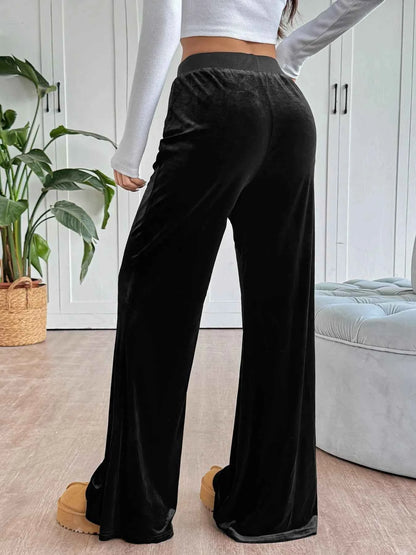 Wide-Leg Drawstring Pants