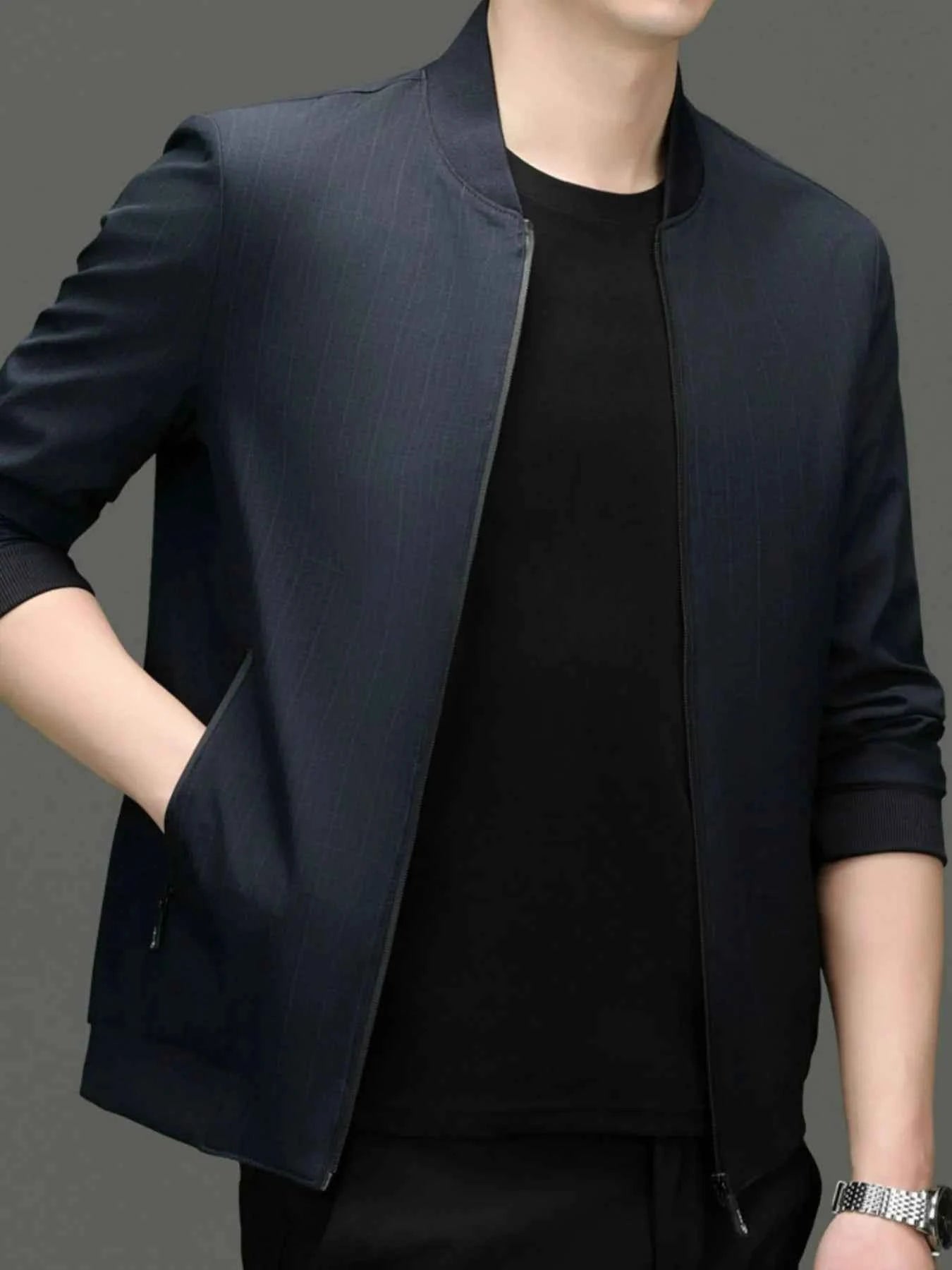 Men's Plus Size Zip Up Long Sleeve Jacket