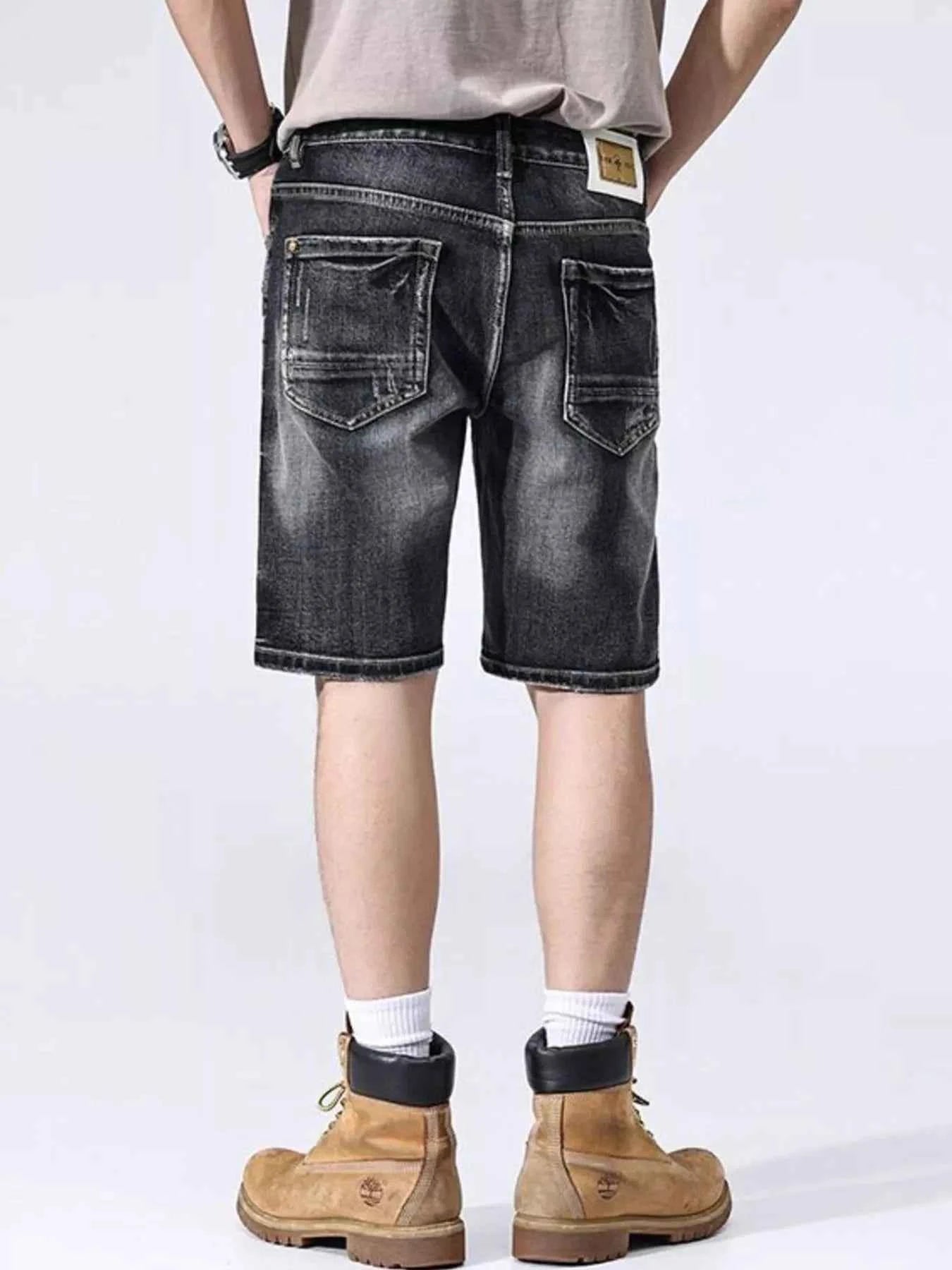 Men's Distressed Wide Leg Denim Shorts