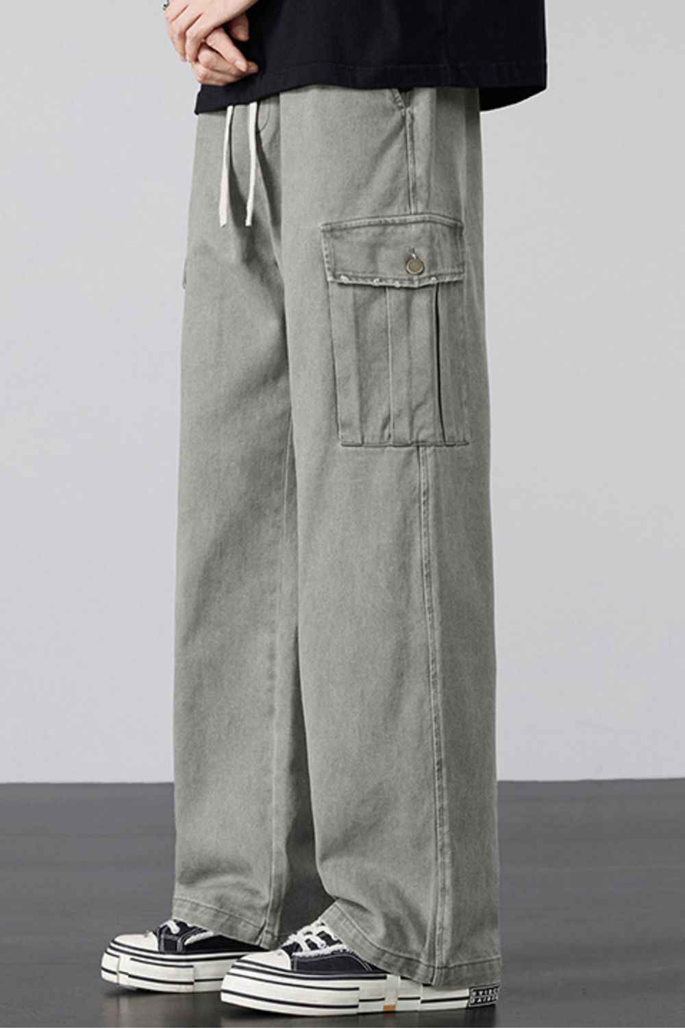Men's Plus Size Drawstring Loose Fit Cargo Pants