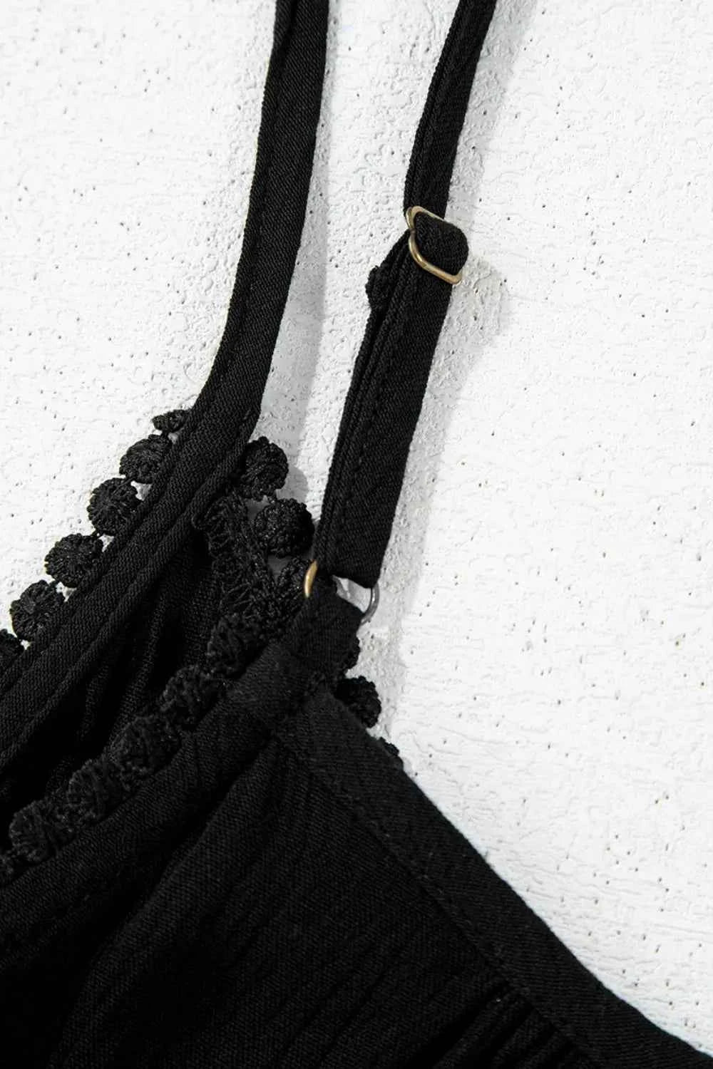 Floral Ruffled Hem Embroidery Cami