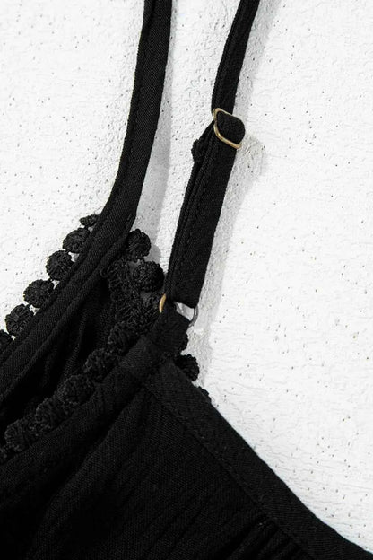 Floral Ruffled Hem Embroidery Cami