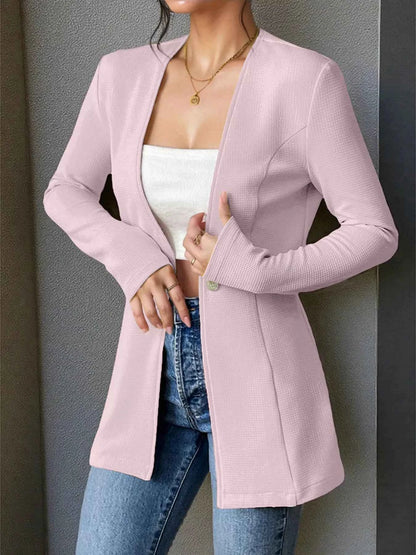 One Button Long Sleeve Blazer