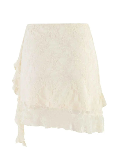 Lace Ruffle Mini Skirt