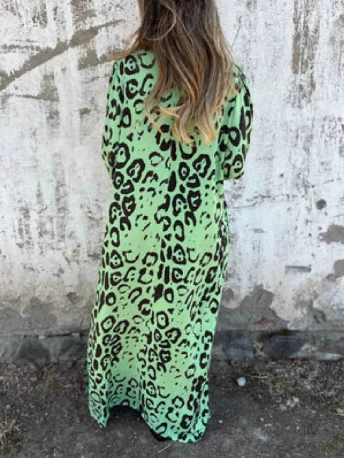 Full Size Printed V-Neck Dress with Pockets Plus Size