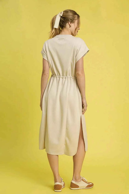 Umgee Side Slit Short Sleeve Midi Tee Dress