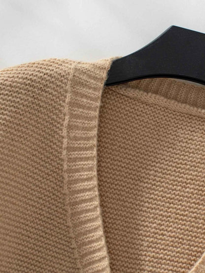 Textured Knit Open Front Cardigan