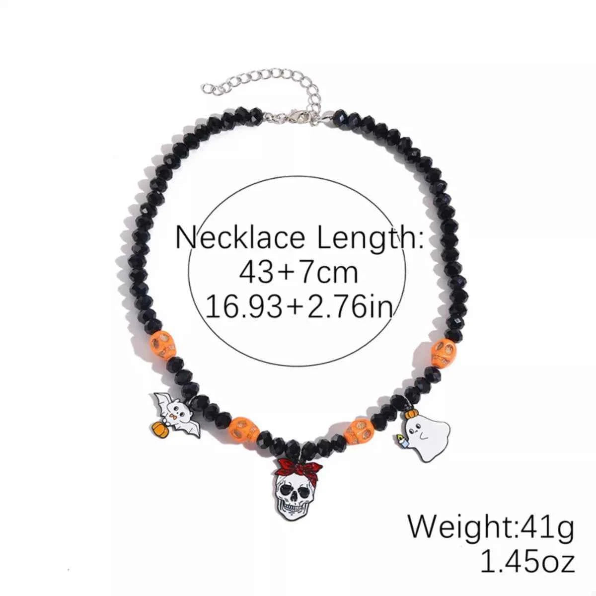 Halloween Skull Ghost Charm Necklace