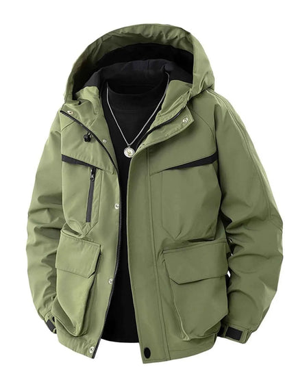 Men's Full Size Zip Up Long Sleeve Hooded Jacket Plus Size