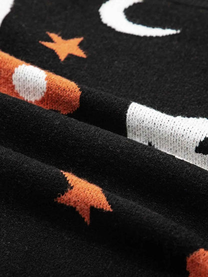 Halloween Gothic Pattern Long Sleeve Sweater