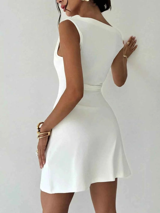 Elegant Off-Shoulder Draped Mini Dress