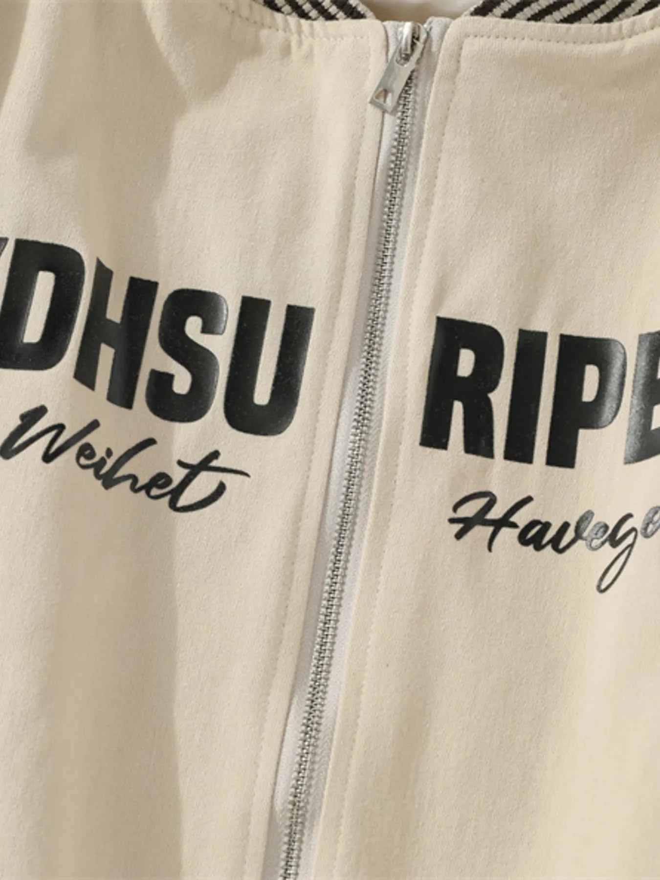 Men's Striped Hem Zip Up Jacket