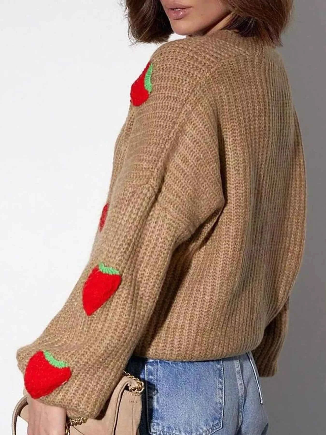 Strawberry Button Down Cardigan