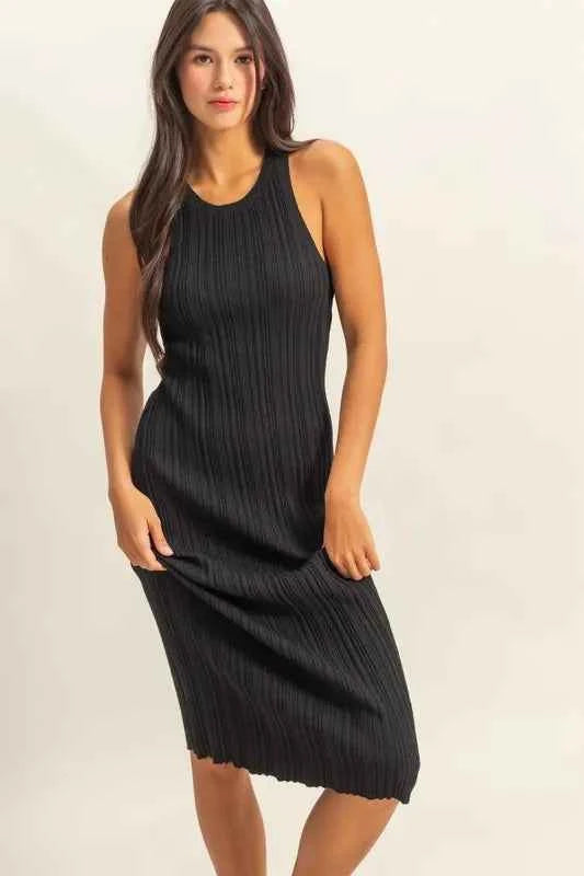 HYFVE Round Neck Bodycon Ribbed Knit Dress