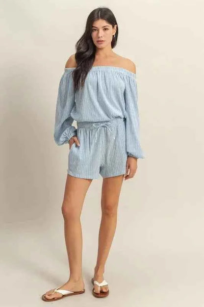 HYFVE Off Shoulder Top and Shorts Set
