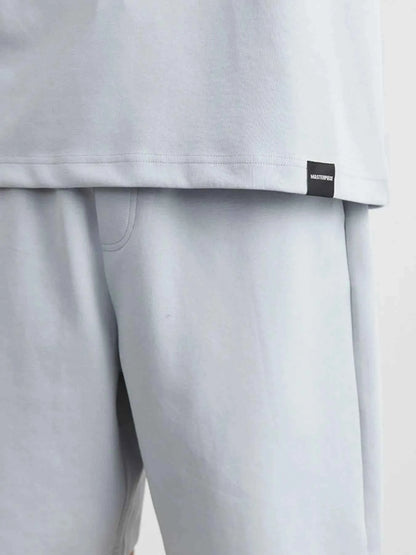 Men's Plus Size Round Neck Short Sleeve Top and Shorts Set