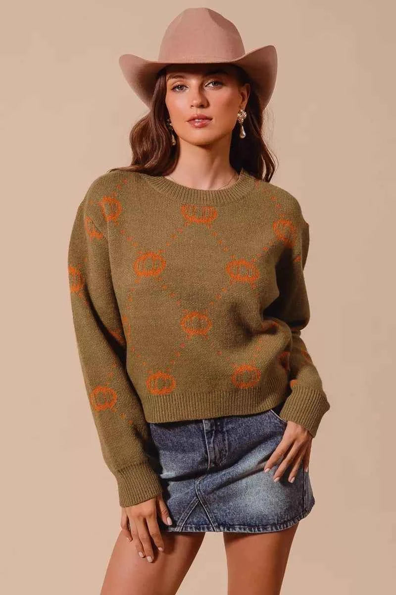 SO ME Pumpkin Rhombus Halloween Thanksgiving Sweater