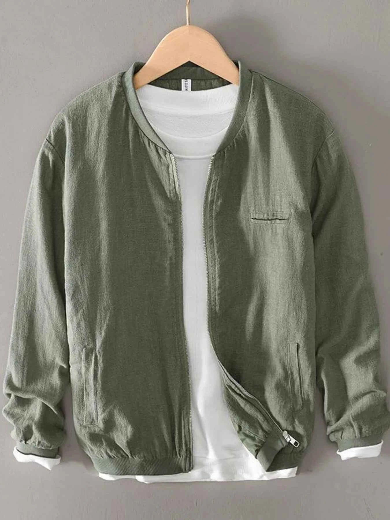 Men's Plus Size Zip Up Long Sleeve Jacket