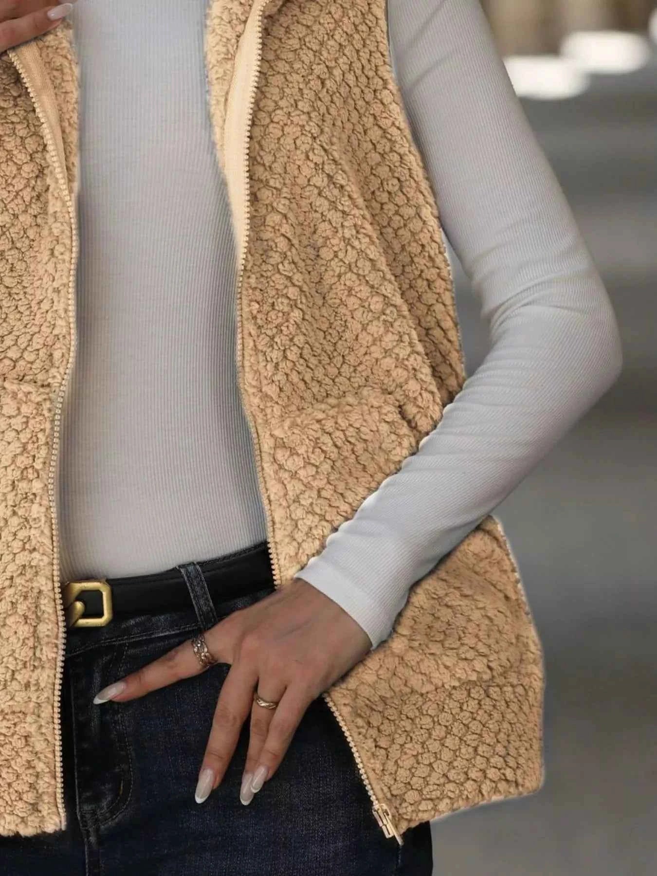 Zip-Up Vest Coat