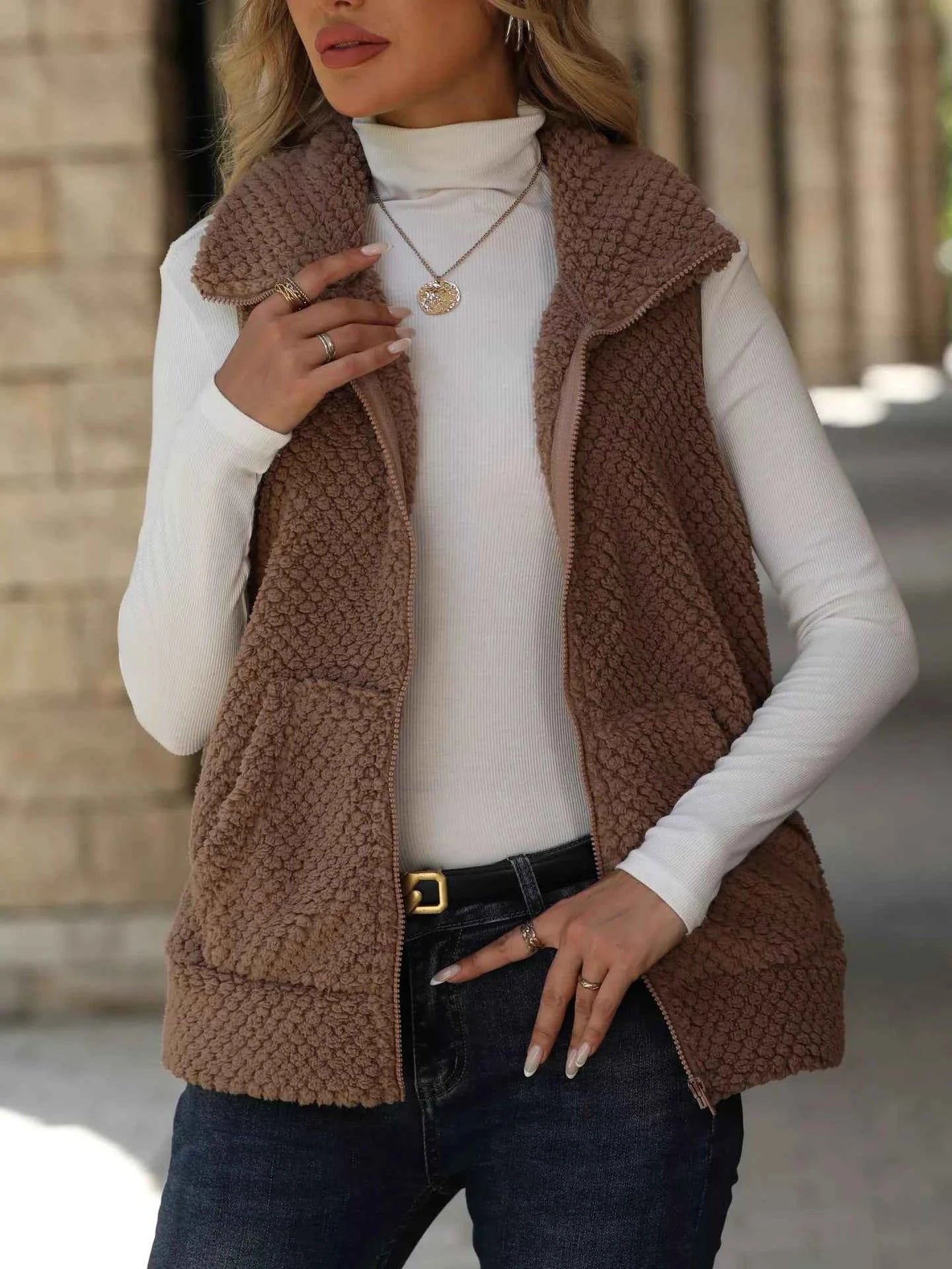 Zip-Up Vest Coat