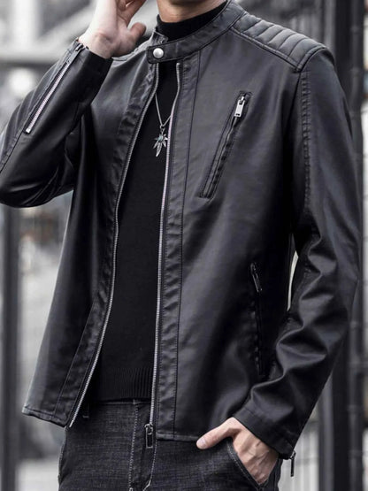 Men's Plus Size Zip Up Long Sleeve Jacket