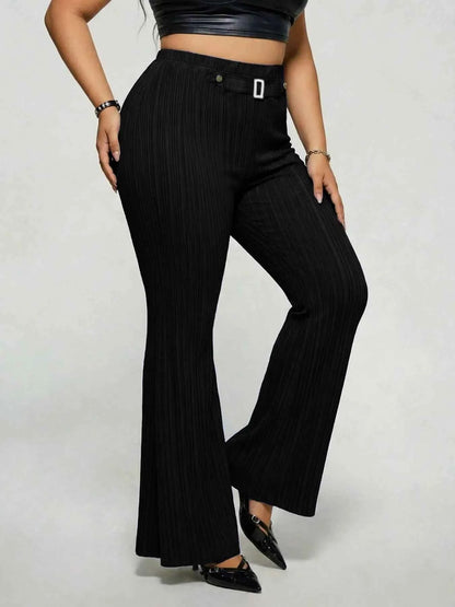 Plus Size High Waist Flare Pants