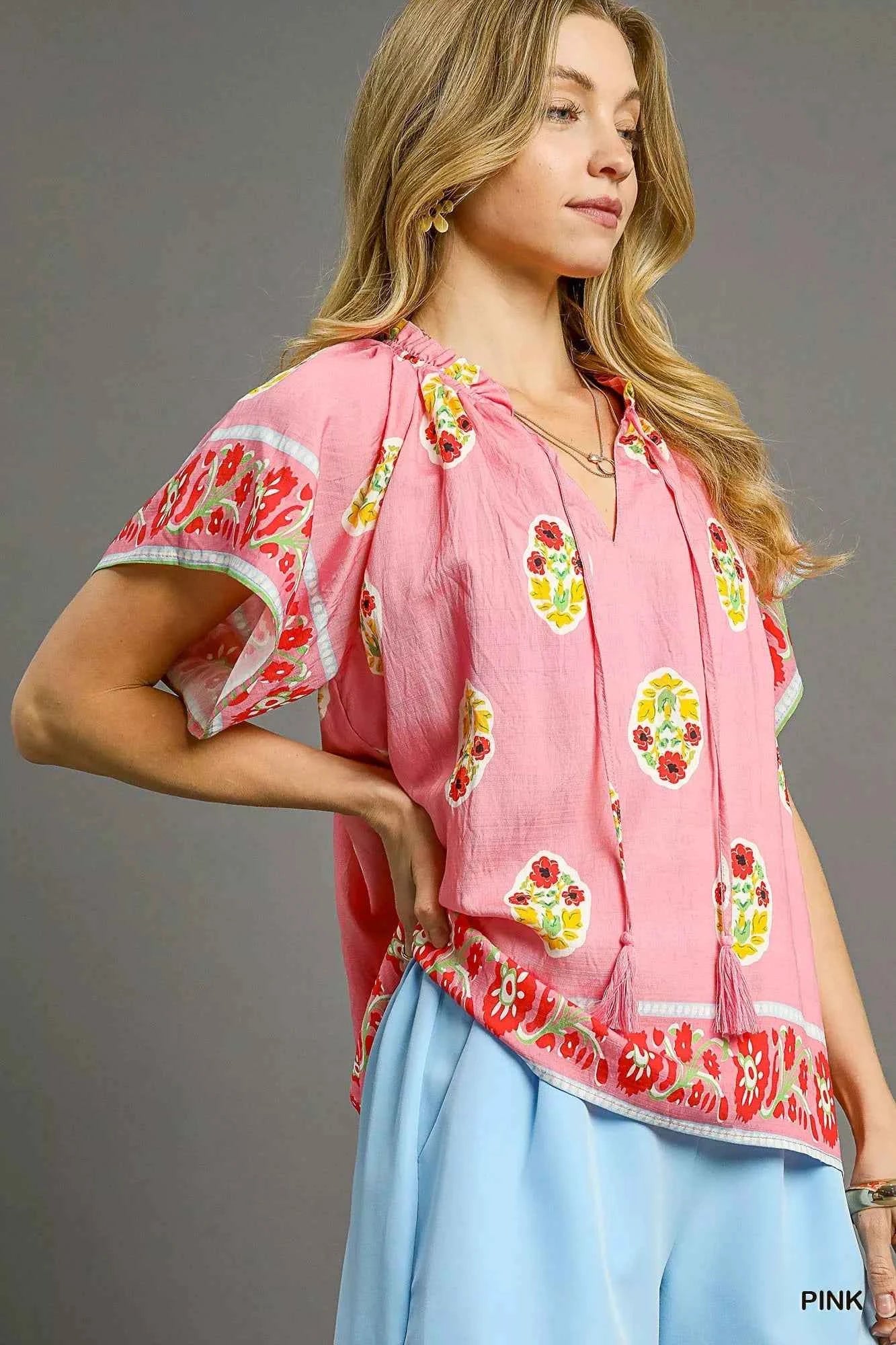 Umgee Boho Bloom Border Top