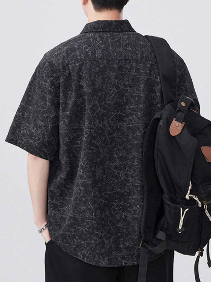 Men's Plus Size Button Up Half Sleeve Shirt