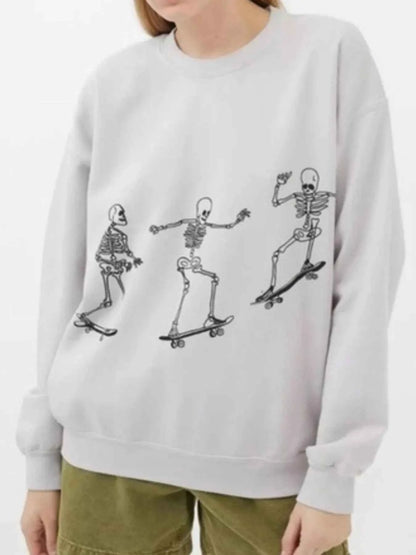 Skeleton Graphic Oversized Sweatshirt