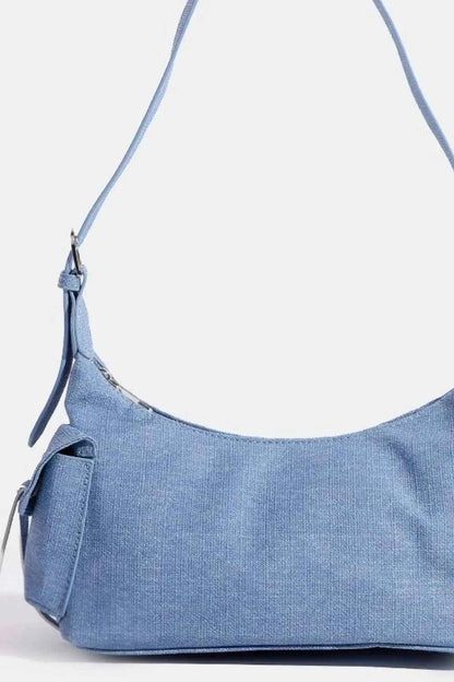 Fame Braided Accent Double Pocket Shoulder Bag