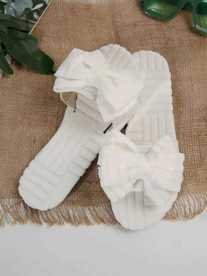 Bow Knot Open Toe Slippers