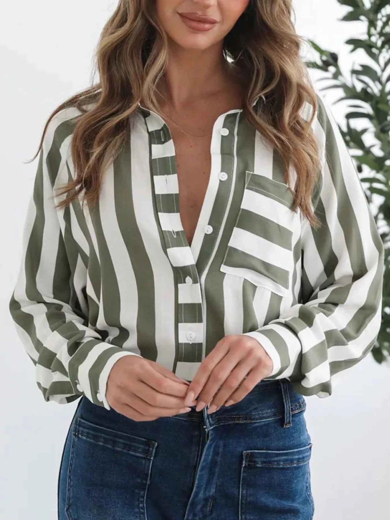 Striped Button-Down Shirt