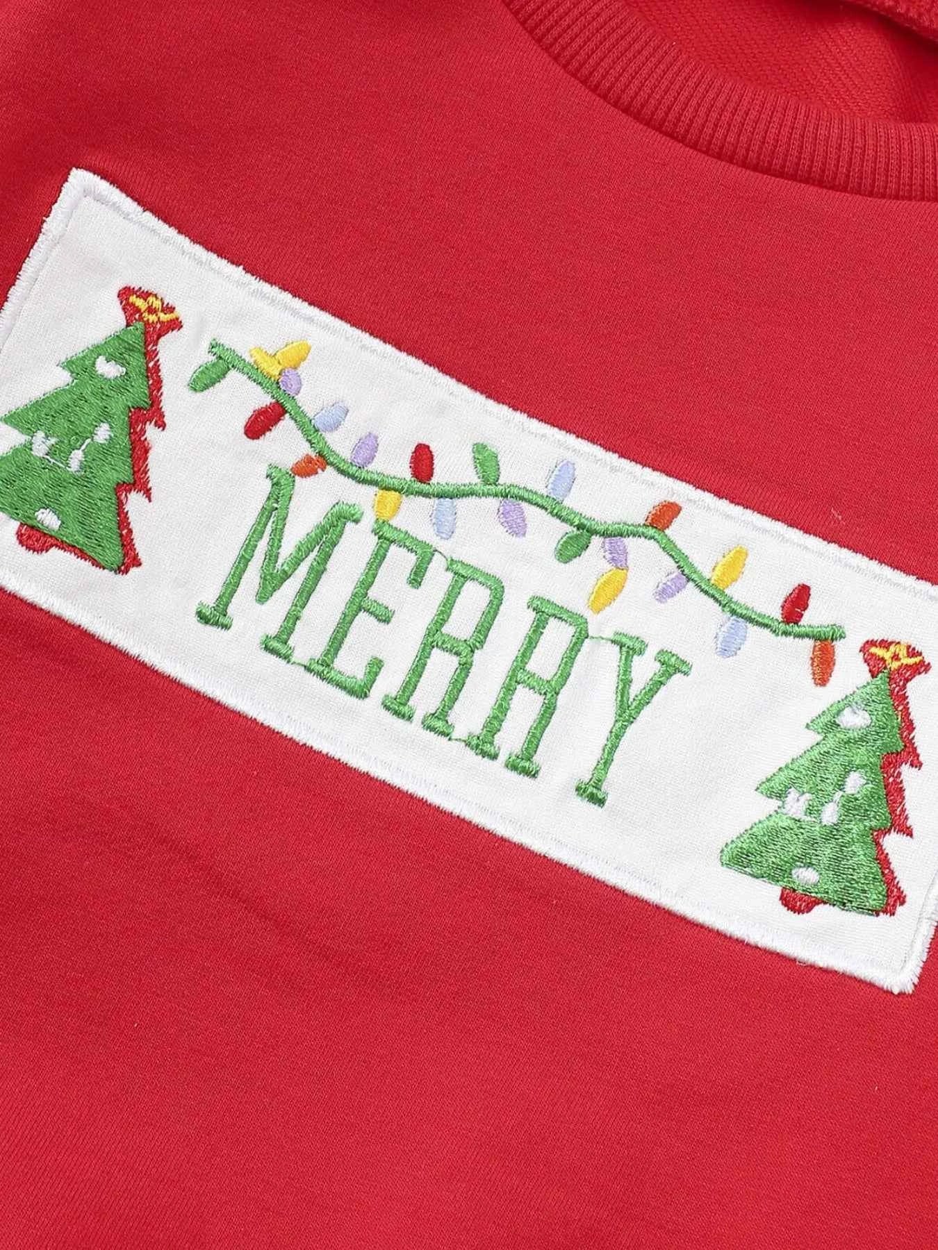 Children's Christmas Tree Sweatshirt & Pants Set