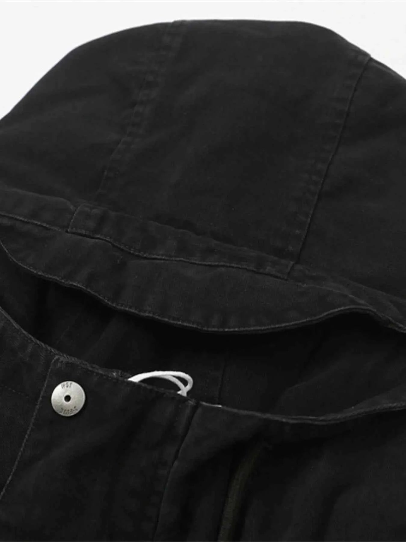 Men's Plus Size Drawstring Long Sleeve Jacket