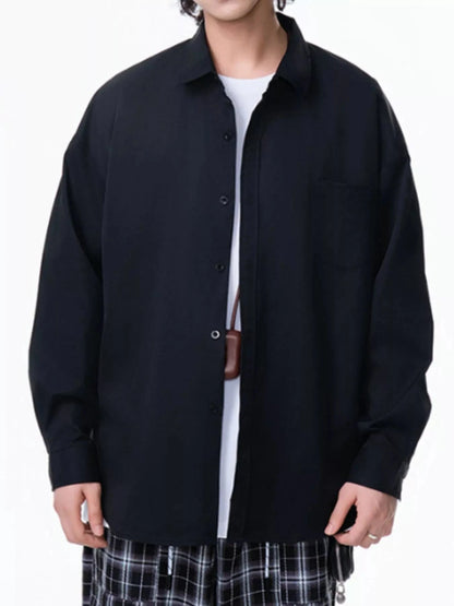 Men's Plus Size Button Up Long Sleeve Shirt