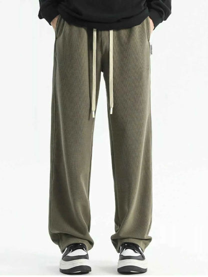 Men's Full Size Relaxed Fit Drawstring Wide Leg Pants Plus Size