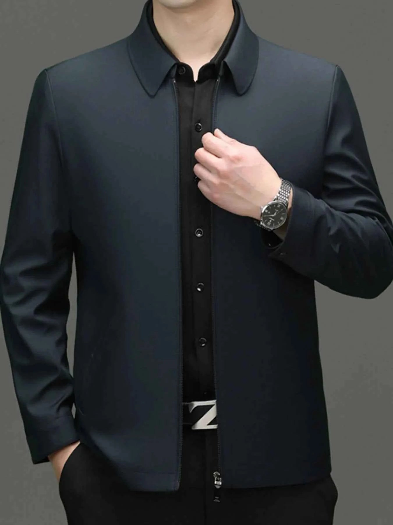 Men's Plus Size Zip Up Long Sleeve Jacket