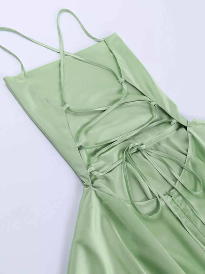 Backless Layered Ruffled Cami Dress