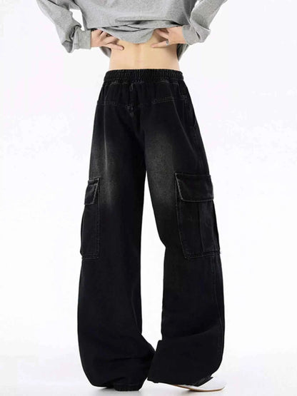 Men's Plus Size Wide-Leg Cargo Jeans