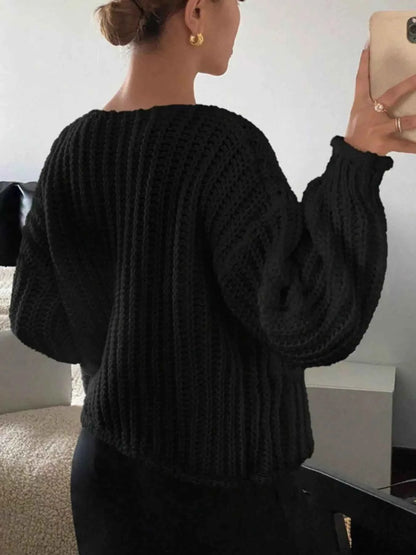 Button Up Dropped Shoulder Cardigan