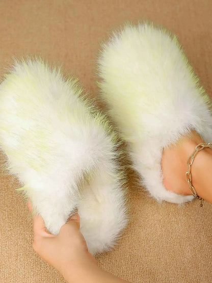 Fuzzy Round Toe Slippers