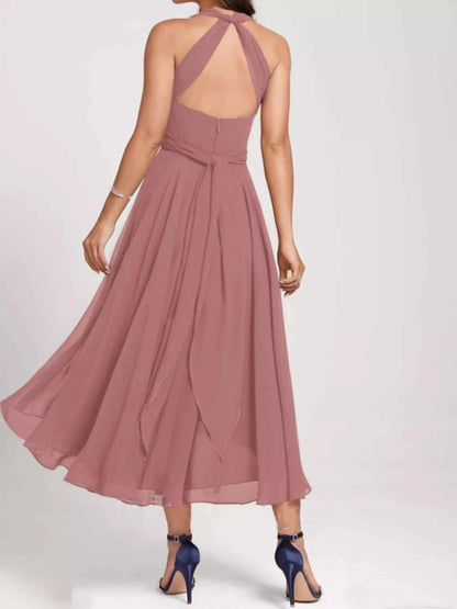 Ruched A-Line Midi Dress