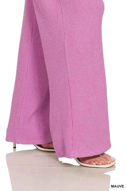 Zenana Rolled Sleeve Top and Pants Sweater Set