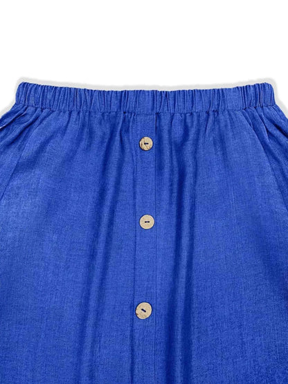 Off Shoulder Decor Button Mini Dress