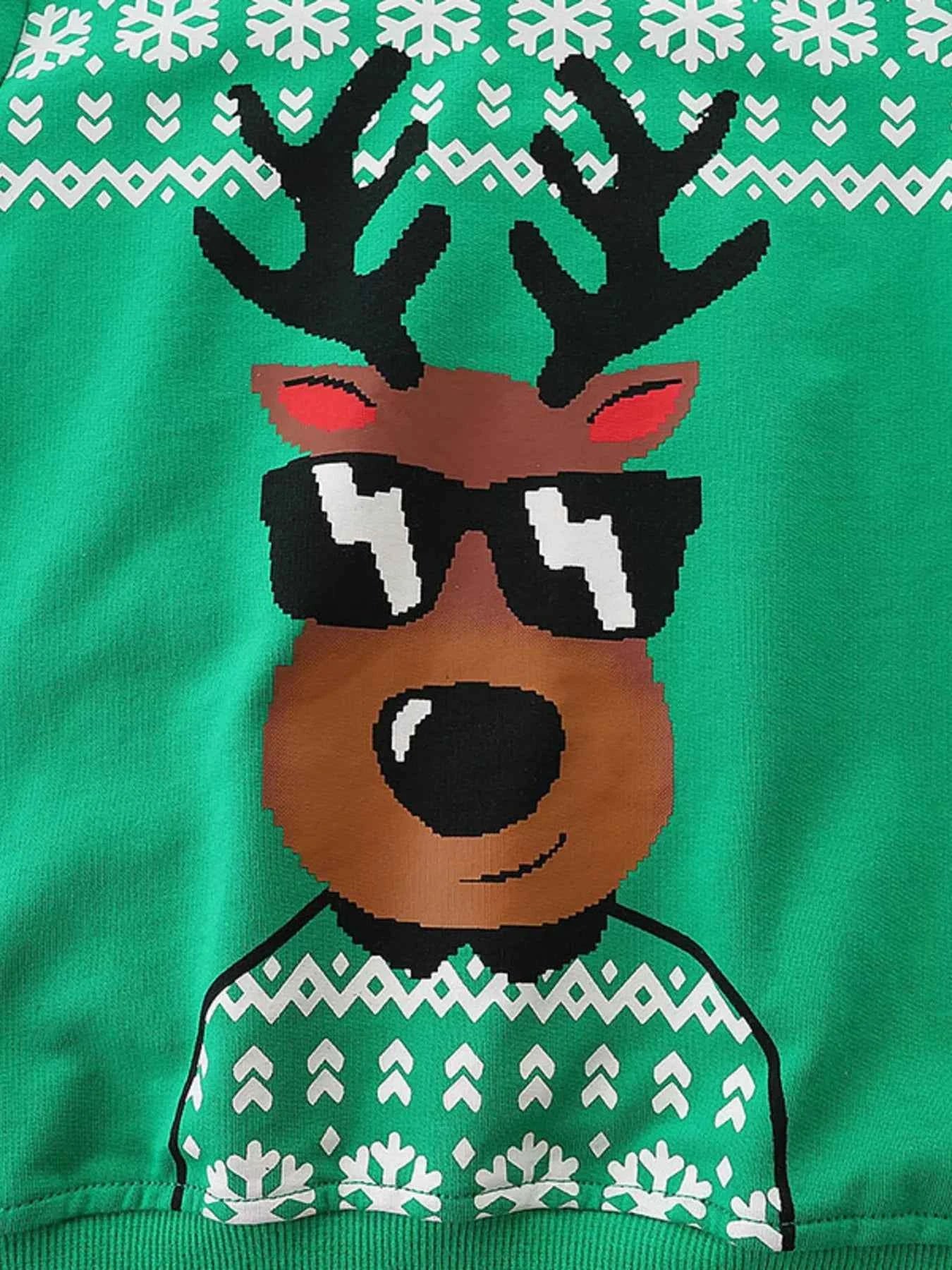 Children's Reindeer Graphic Christmas Sweatshirt