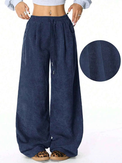 Drawstring Wide Leg Pants