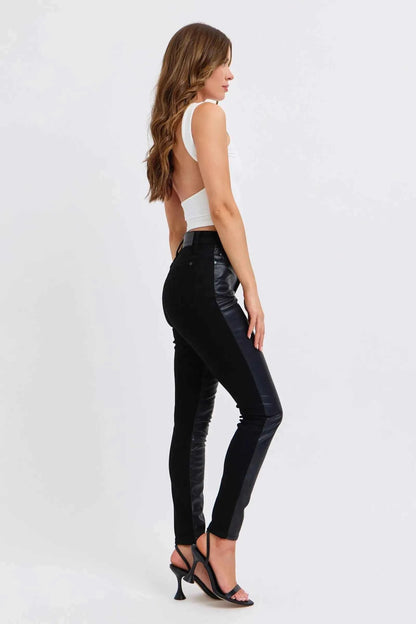 Judy Blue Plus Size HW Faux Leather Skinny Pants