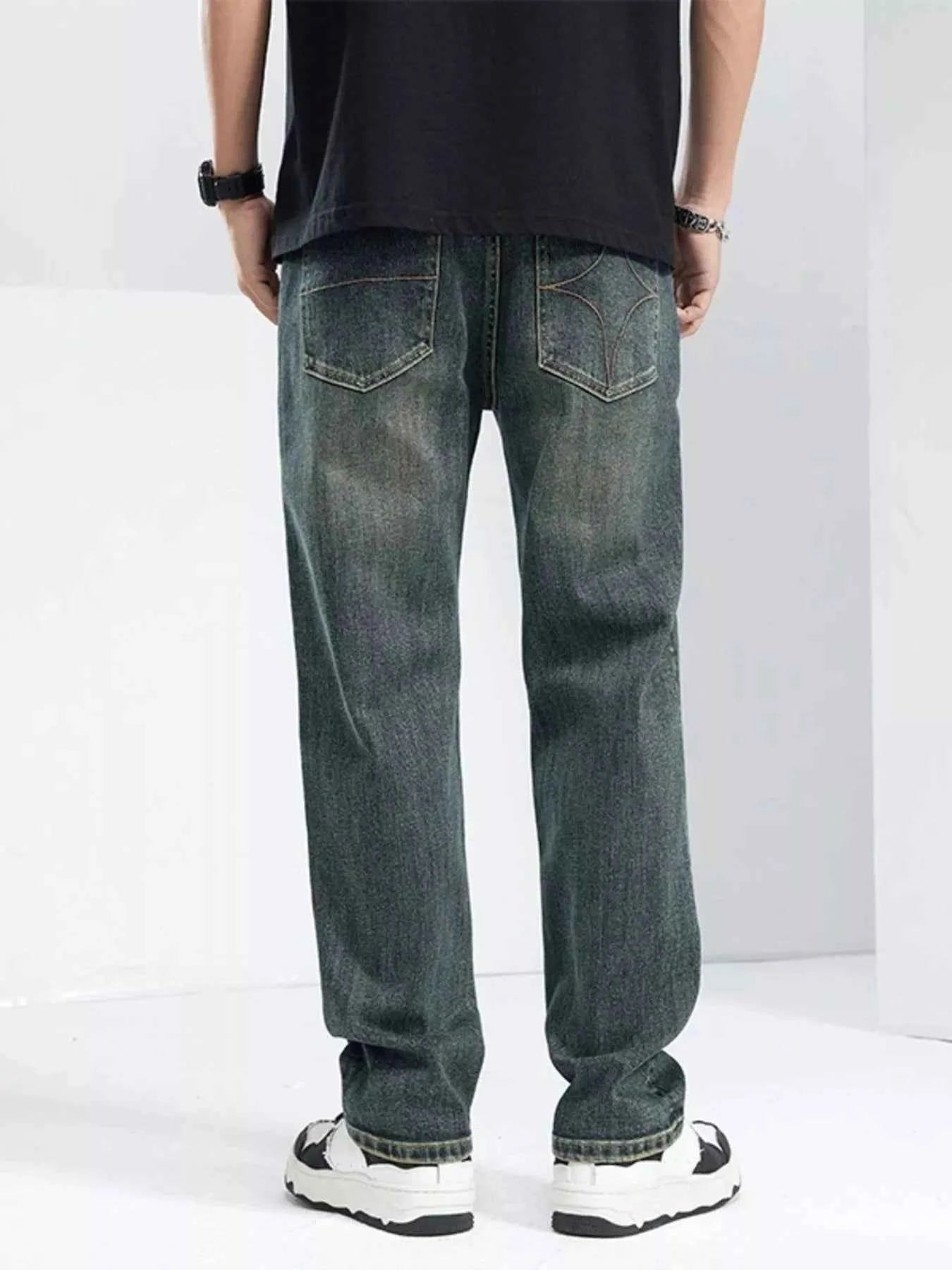 Men's Washed Wide Leg Jeans